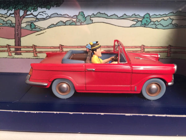 Tintin Collectible Car Scene - Red Convertible Triumph Herald