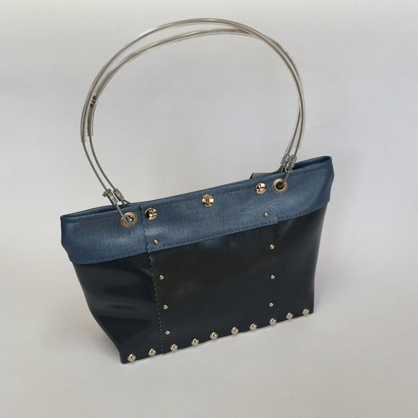 Hardware Handbag - Two-Tone in Blues Shorty