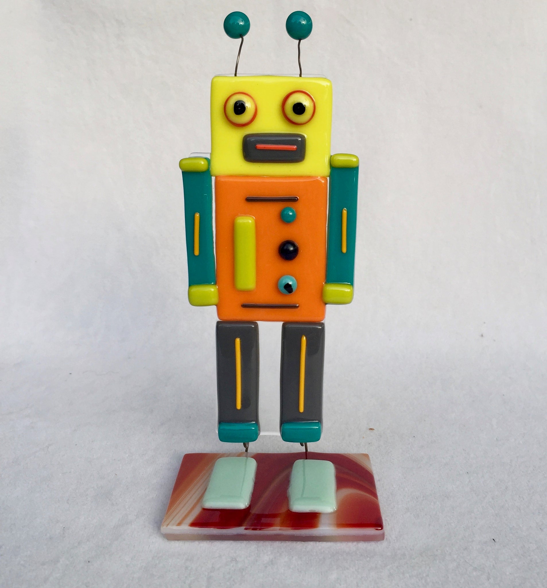 Fused Glass Robot Sculpture