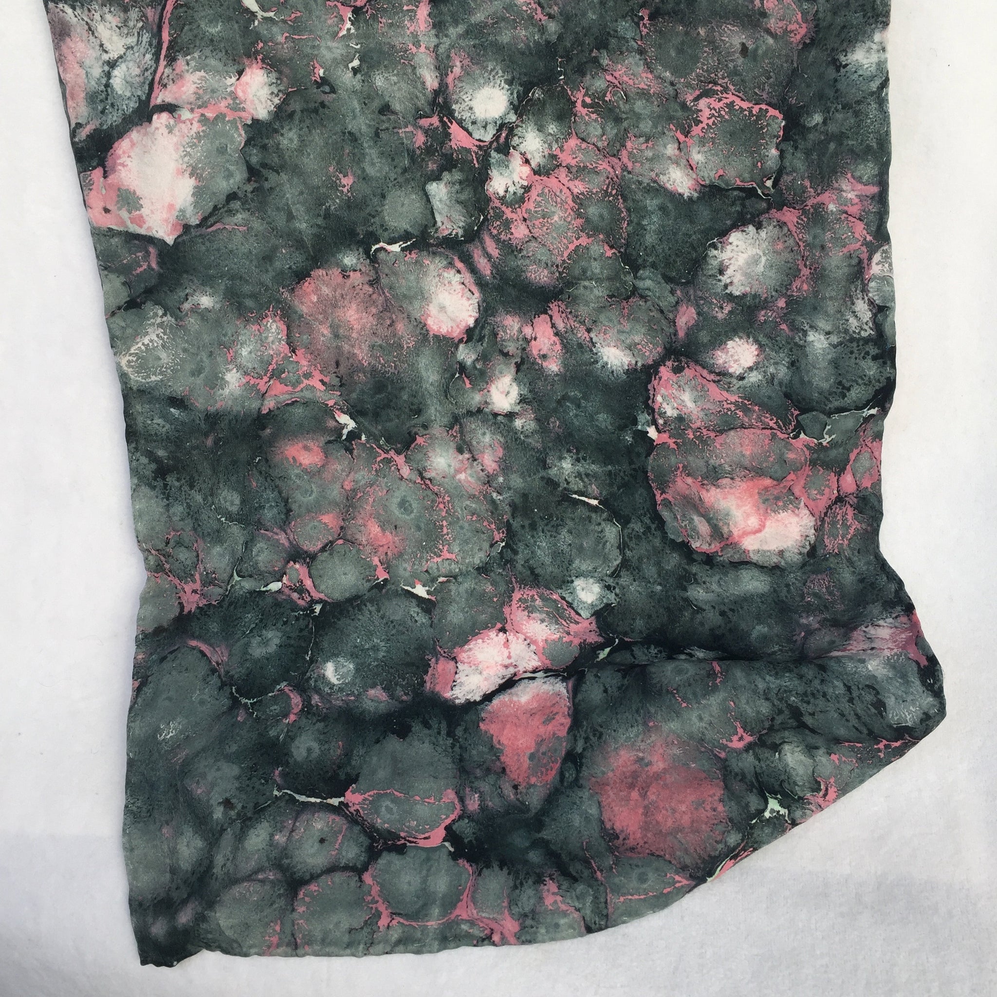 Marbled Silk Scarf - Licorice & Bubble Gum