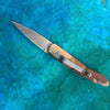 Coral Inlaid Wood Pocket Knife