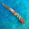 Turquoise Inlaid Wood Pocket Knife