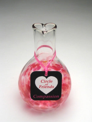 "Circle of Friends" handblown glass vase