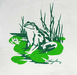 Frog tea towel