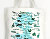 Seattle Neighborhoods canvas tote bag - Natural