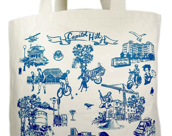Capital Hill Neighborhood canvas tote bag